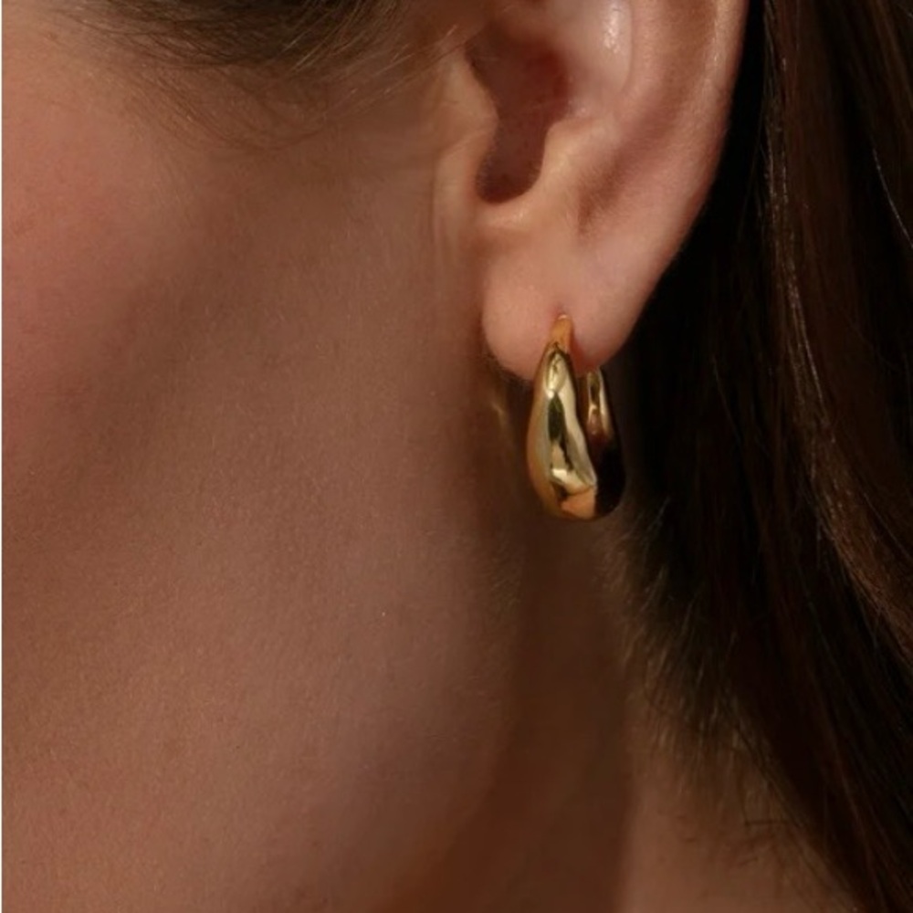 NEW Uncommon James Gold Textured Dome Hoop Earrings